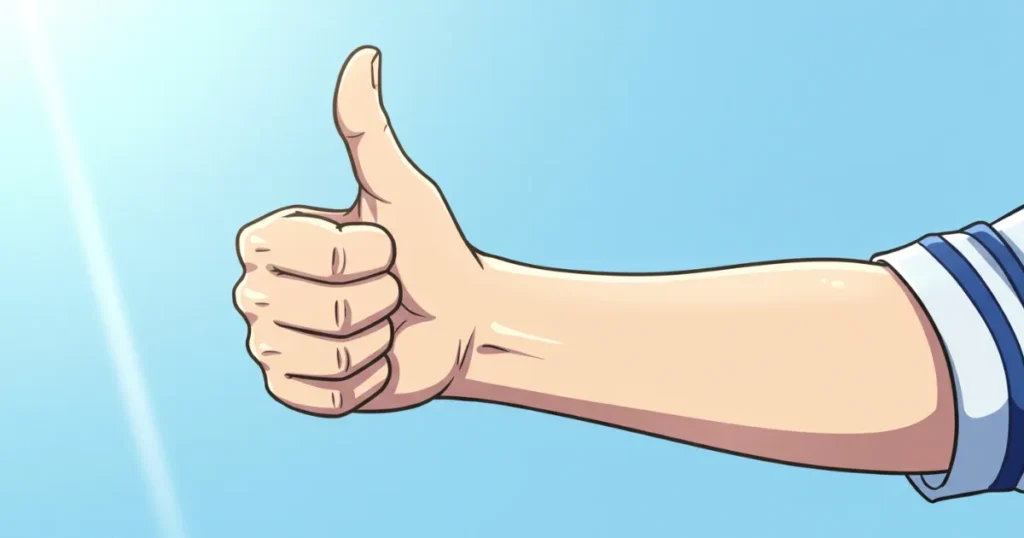 グッドサインをしているEDの男性のイラスト