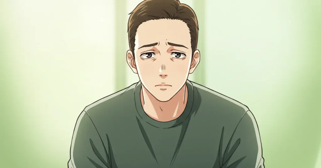 EDについて悩んでいる男性のイラスト