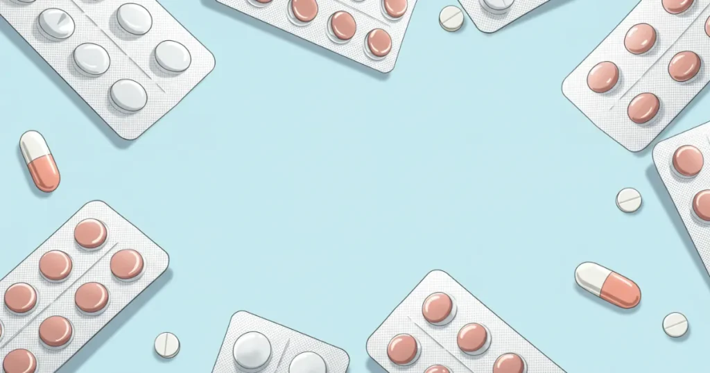 EDに効果が見込める薬が並んでいる様子