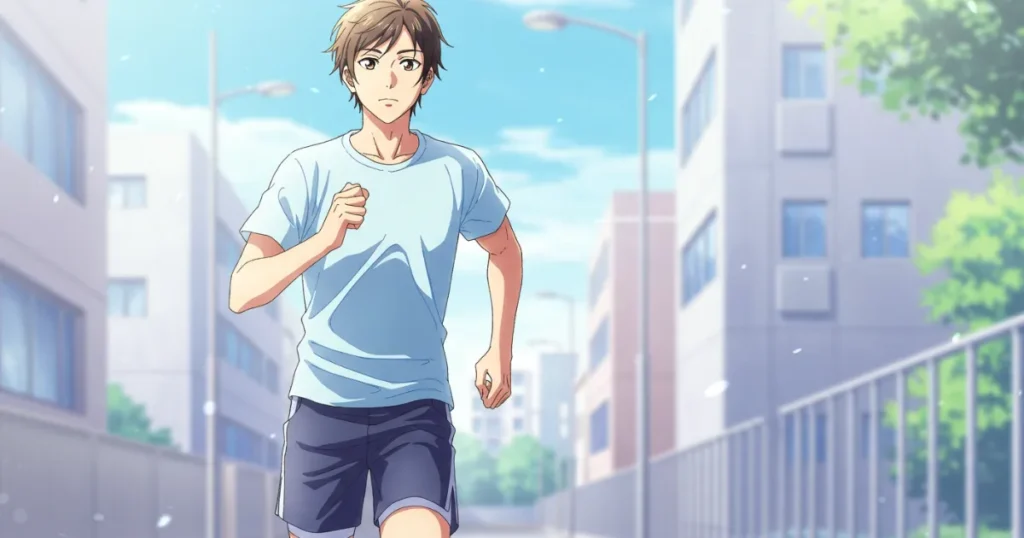 EDに悩む男性がランニングをしているイラスト