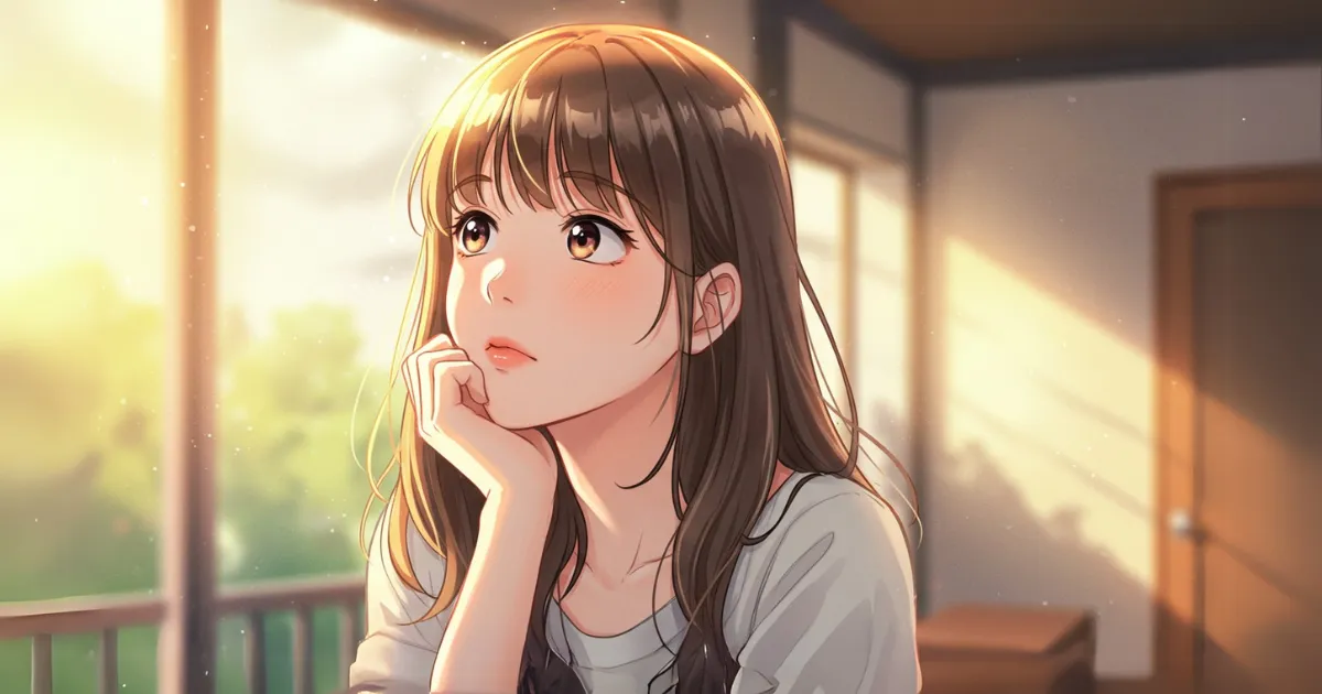 バイアグラについて考えている様子の女性のイラスト