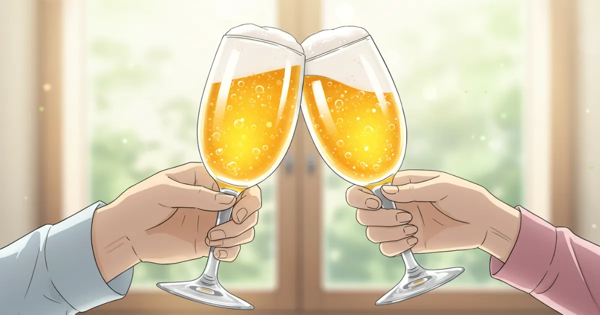 バイアグラを飲むためにお酒を適量を心がけて乾杯している