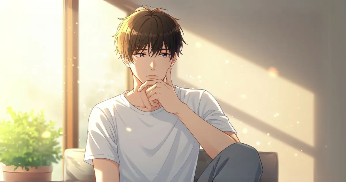 バイアグラについて考えている男性のイラスト