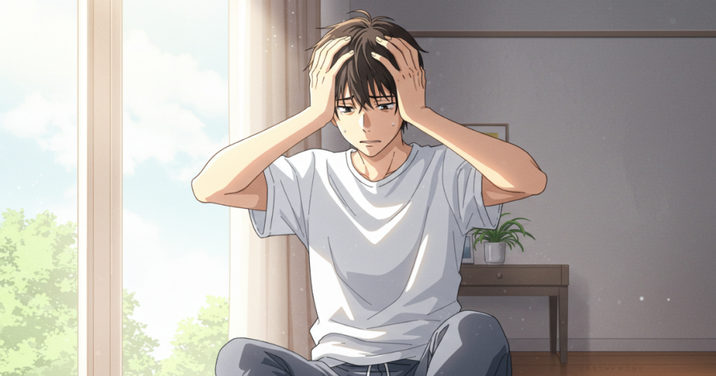 早漏の原因を考える男性