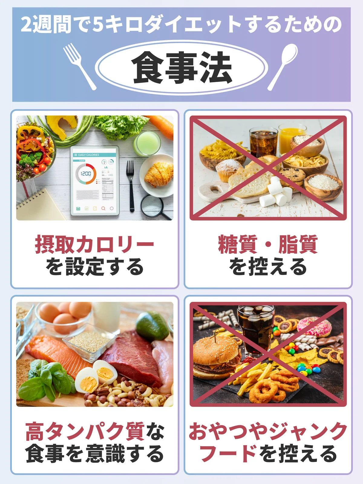 2週間で5キロダイエットするための食事法