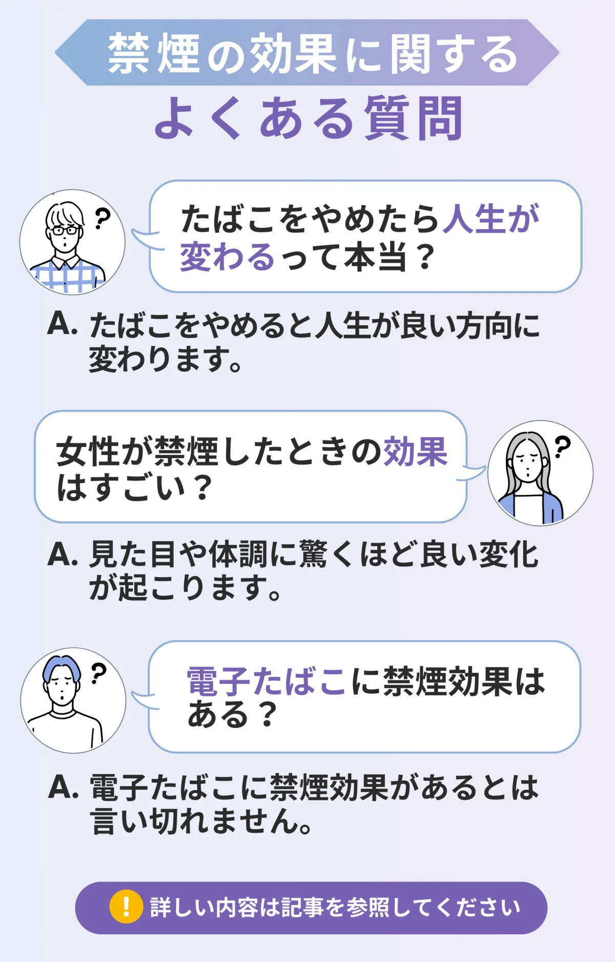 禁煙の効果に関するよくある質問