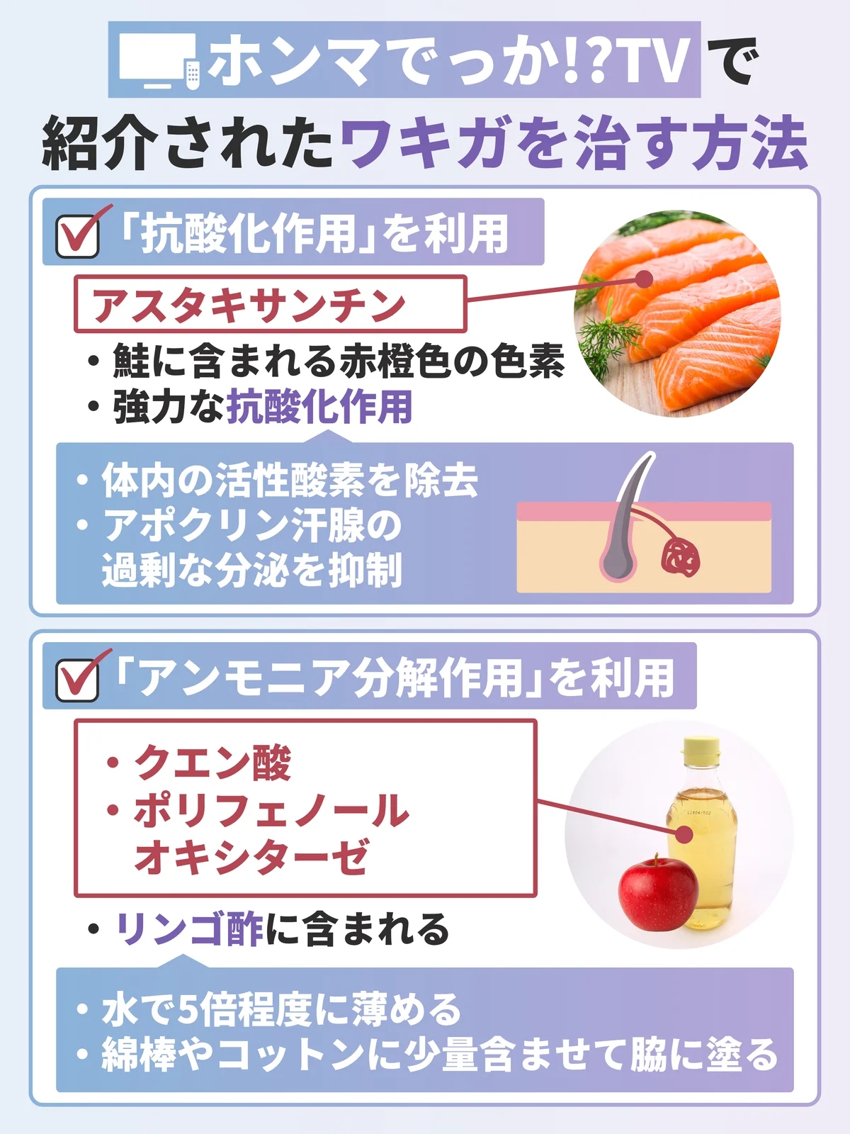 ホンマでっかTVで紹介されたワキガを治す方法