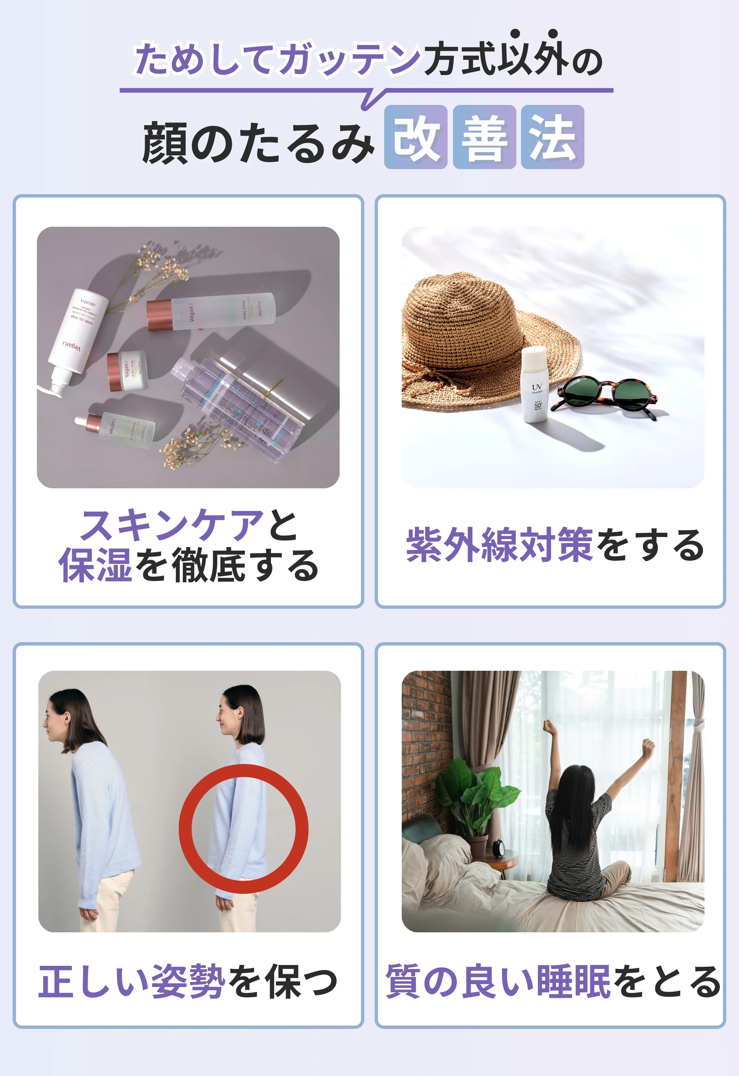 ためしてガッテン方式以外の顔のたるみ改善法