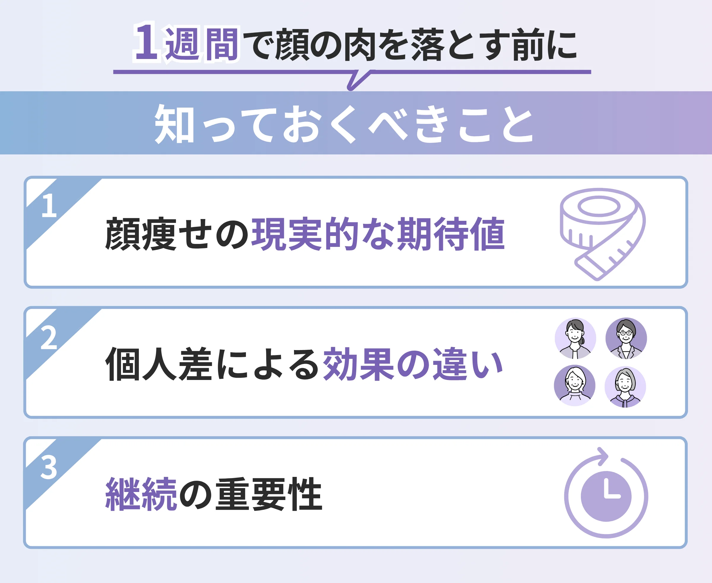 1週間で顔の肉を落とす前に知っておくべきこと