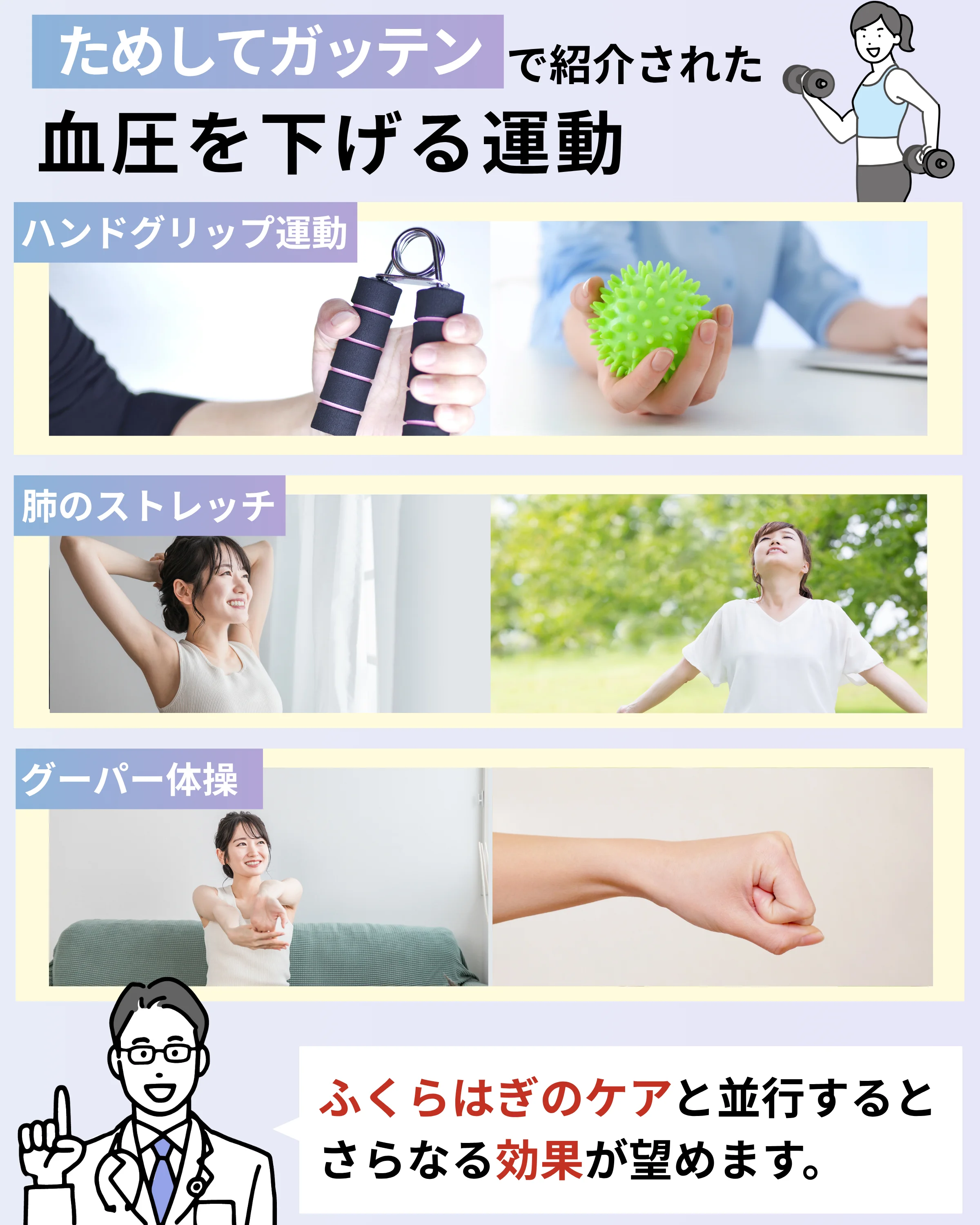 ためしてガッテンで紹介された血圧を下げる運動