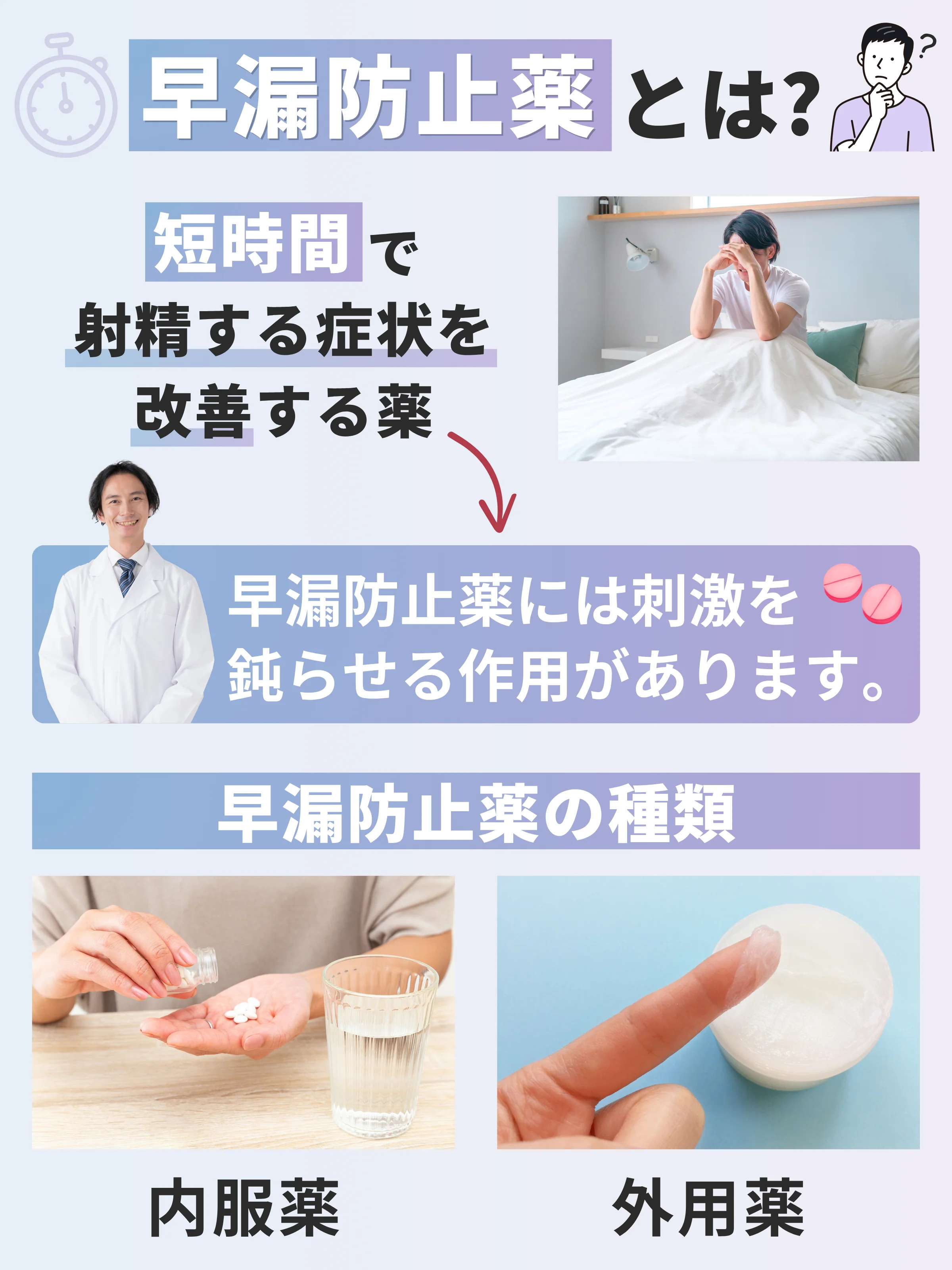 早漏防止薬とは短時間での射精を改善する薬