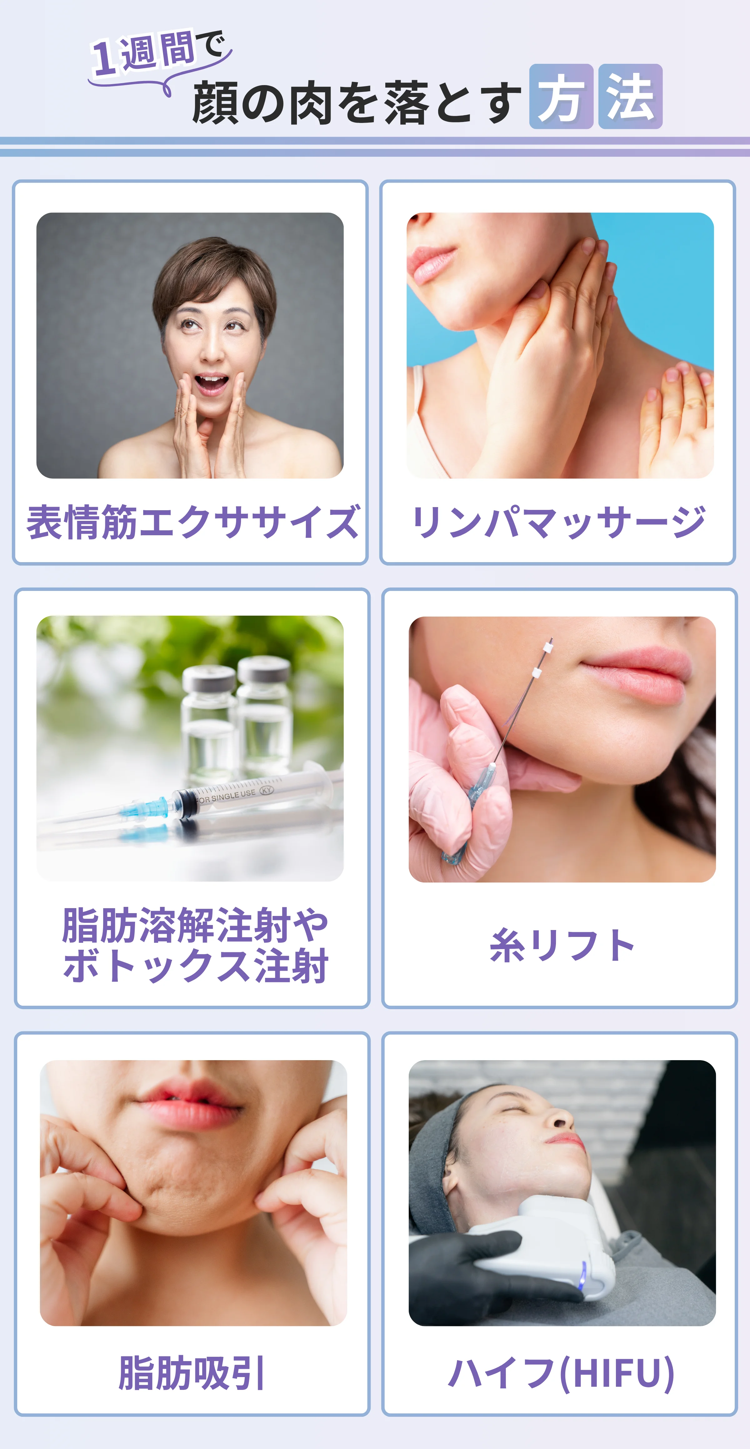 1週間で顔の肉を落とす方法