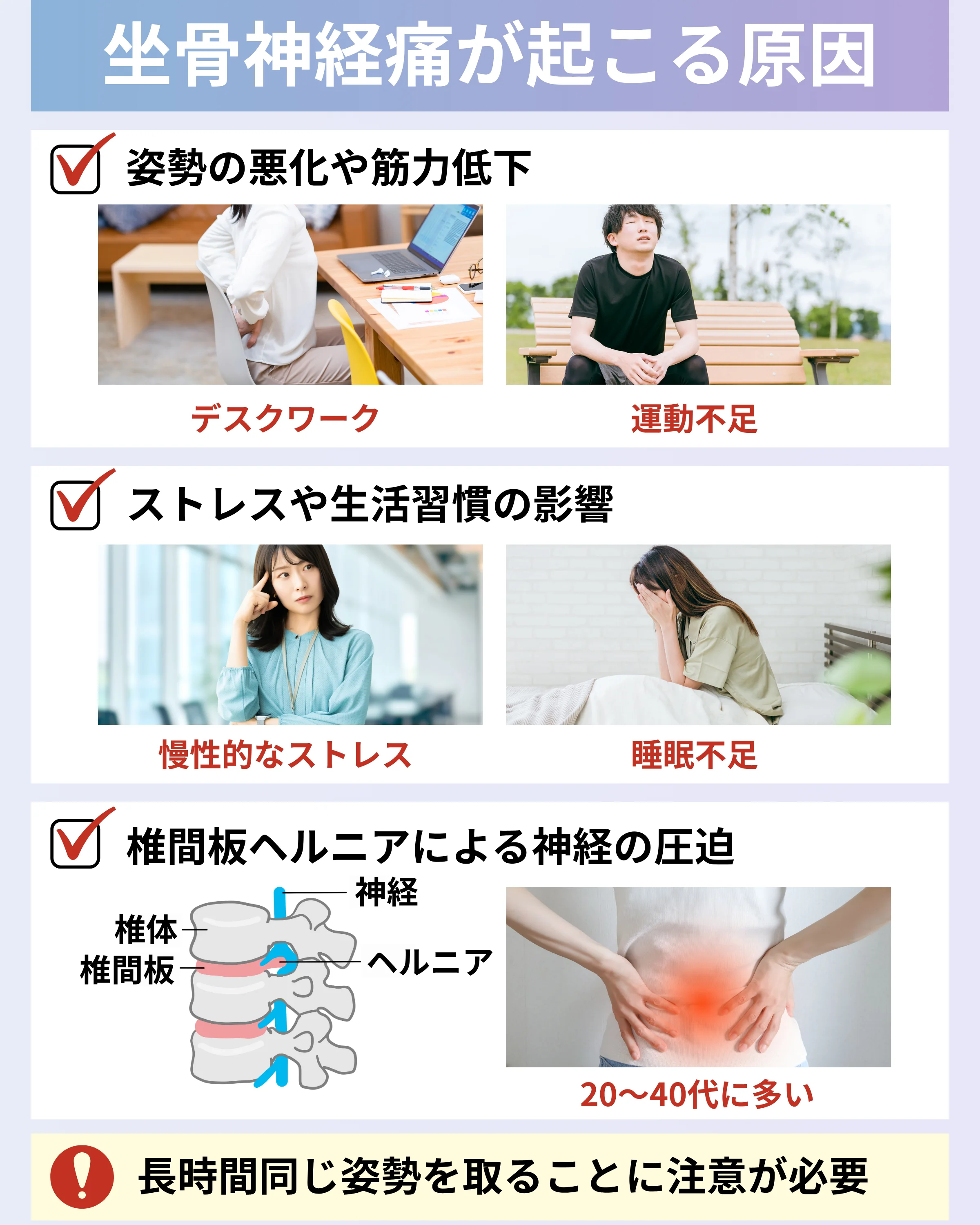 坐骨神経痛が起こる原因