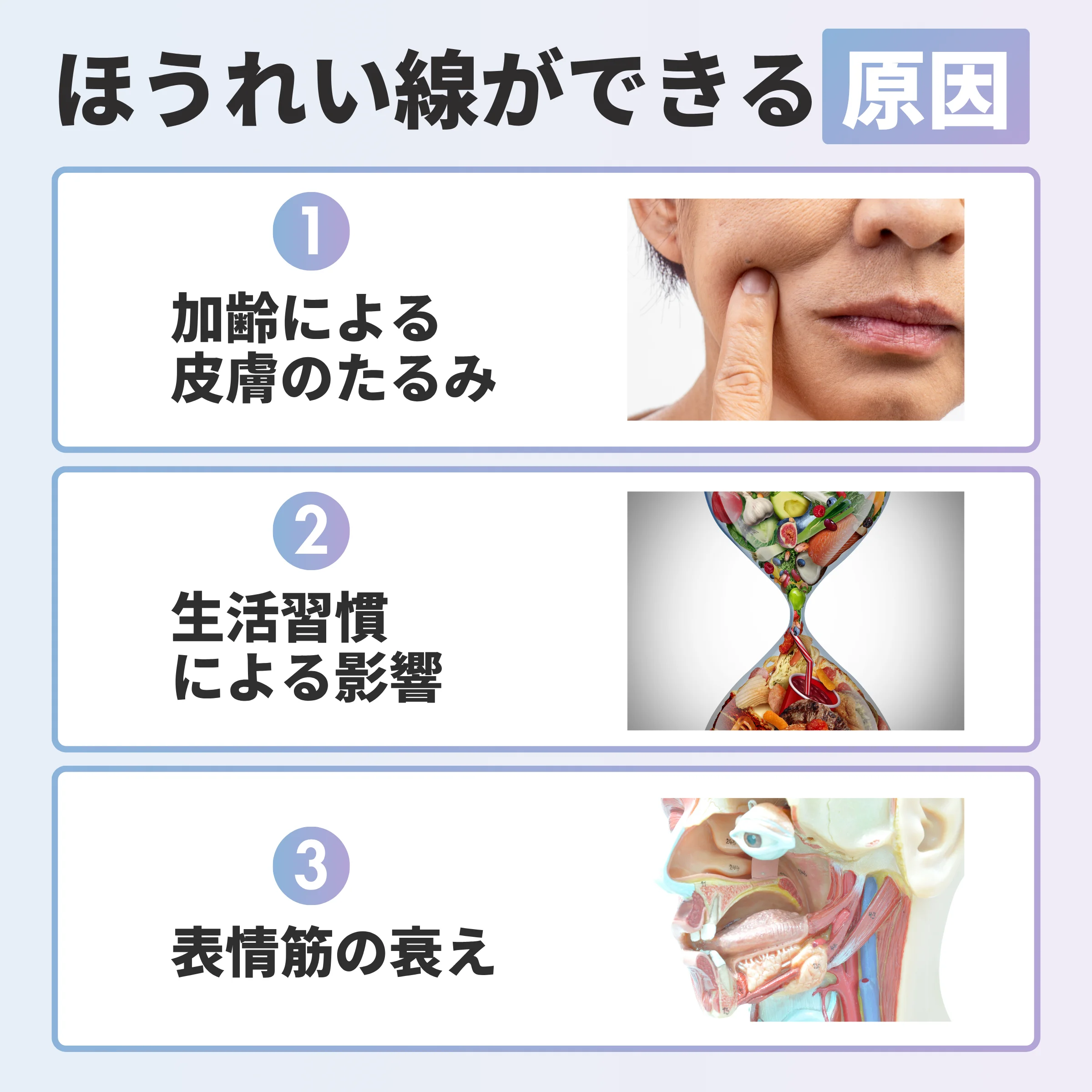 ほうれい線ができる原因