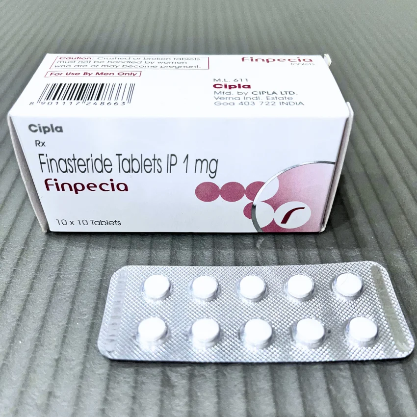 フィンペシア(Finpecia)1mg 100錠の箱と10錠が入ったシート