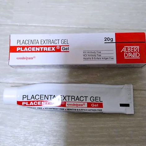 プラセントレックスジェル（PLACENTREX Gel / ヒトプラセンタジェル）の箱とチューブ