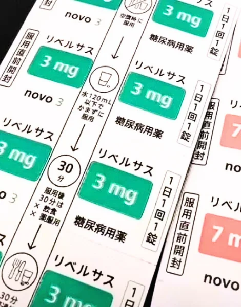 リベルサス（RYBELSUS）3mgと7mgのシート（裏面）