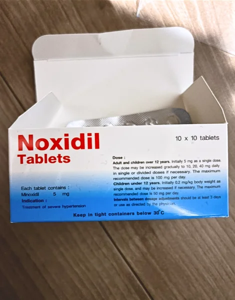 ノキシジル(Noxidil)の箱と使いかけのシート
