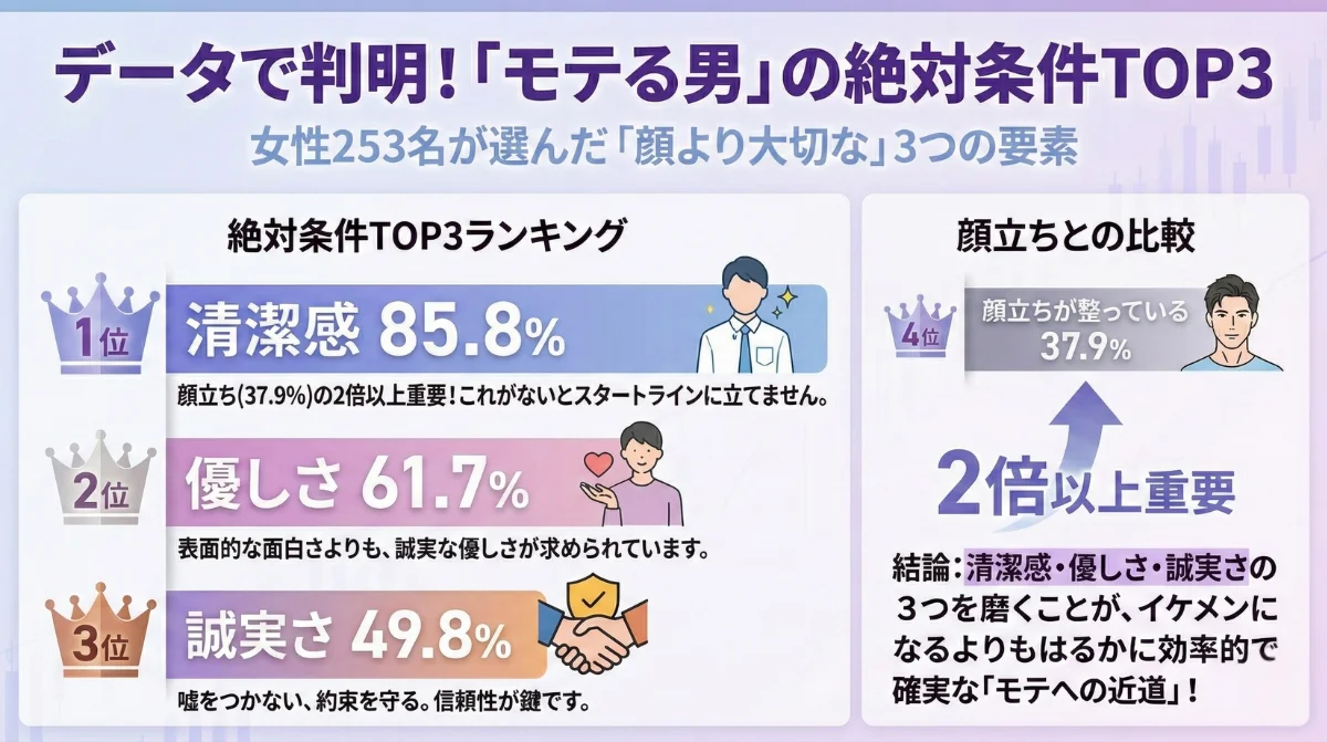 データで判明した「モテる男」の絶対条件TOP3