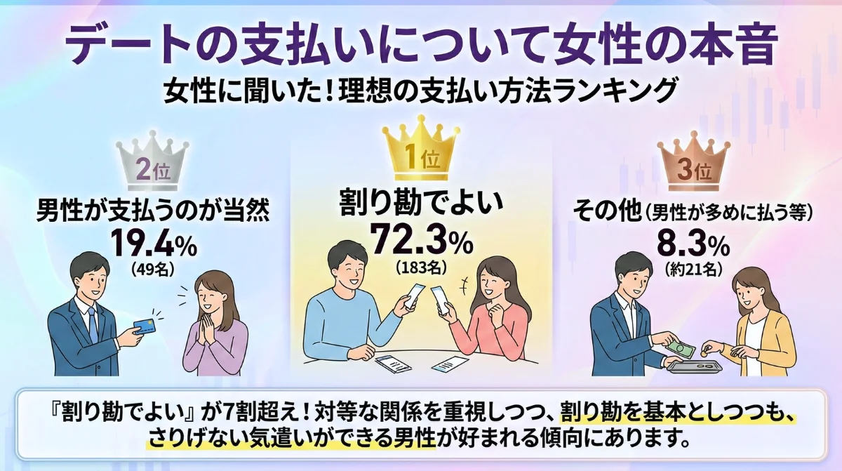 デートの支払いについて女性の本音
