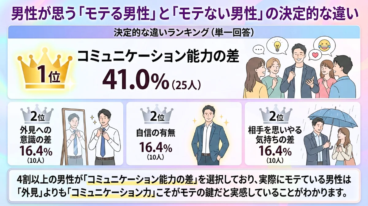 男性が思う「モテる男性」と「モテない男性」の決定的な違い