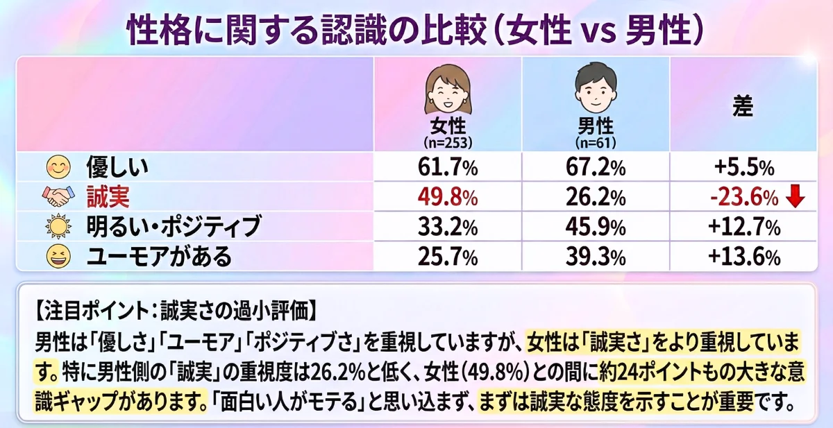 性格に関する認識の比較