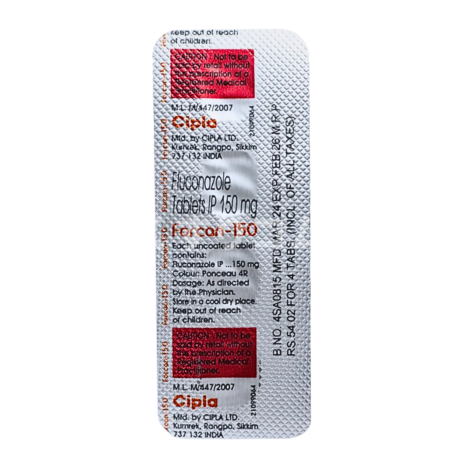 フォルカン 150mg 4錠