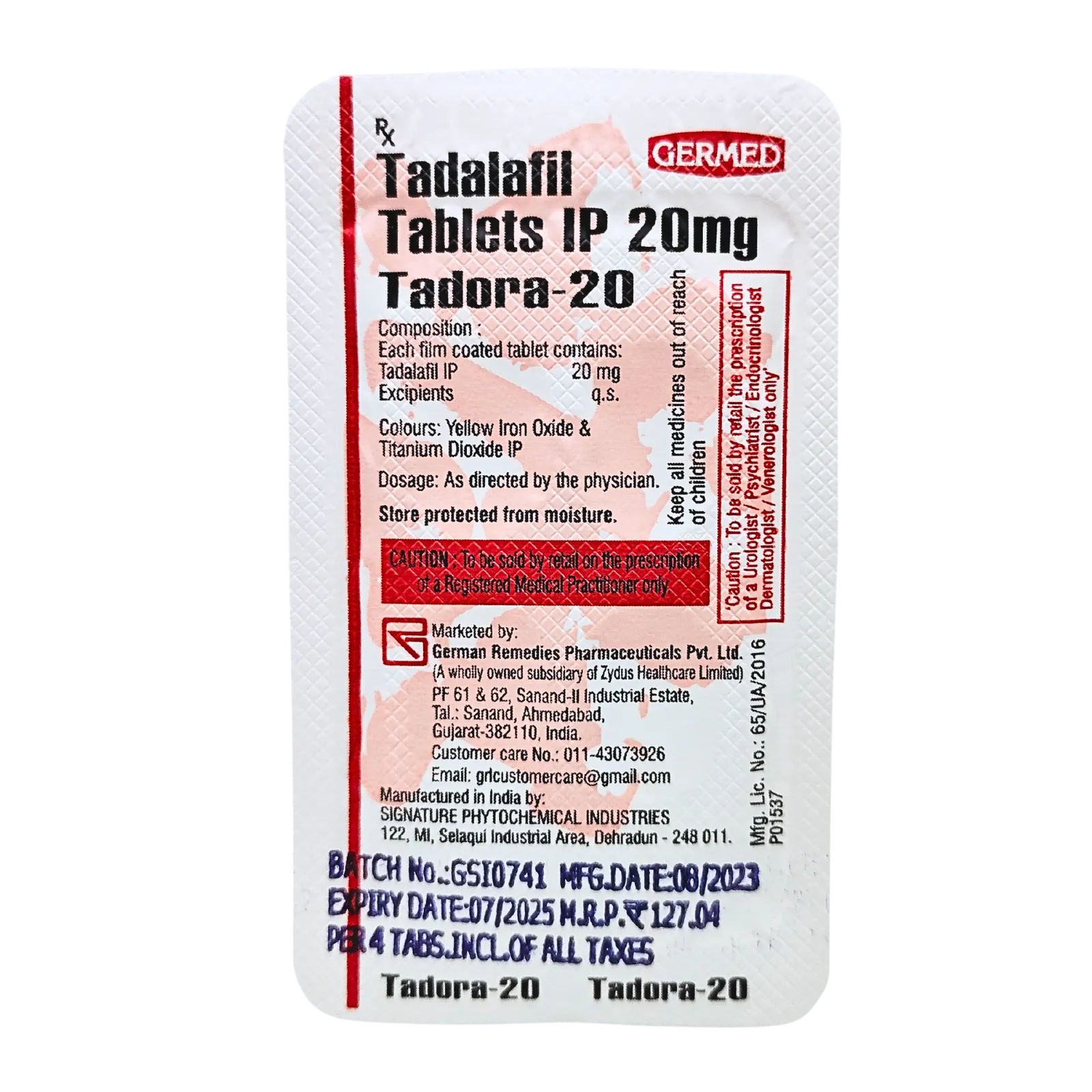 タドラ 20mg（4錠）
