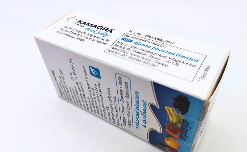 カマグラオーラルゼリー（KAMAGRA Oral Jelly）100mgの箱の側面