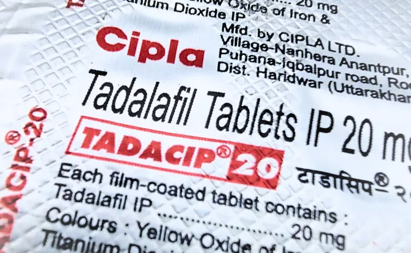 タダシップ（TADACIP）20mgの4錠が入ったシートの裏側をアップにして撮影した写真