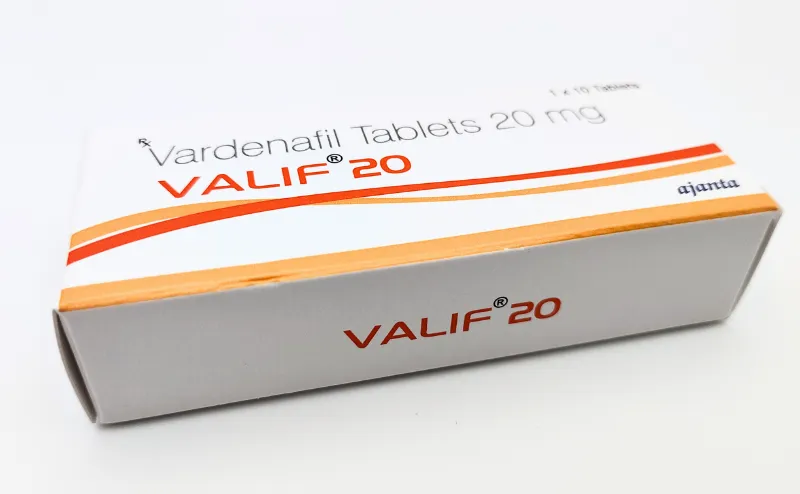 バリフ（VALIF）20mgの箱を斜めに撮影した写真
