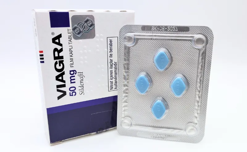 バイアグラ（VIAGRA）50mgの箱を斜め上から撮影した写真